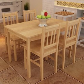 Tavolo Con 4 Sedie İn Legno Naturale /