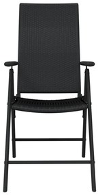 Set da pranzo per giardino 9 pz con cuscini nero