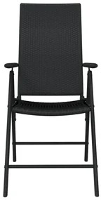 Set da pranzo per giardino 9 pz con cuscini nero