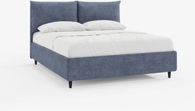 ZAYRON letto imbottito con vano contenitore e morbidi cuscini regolabili - design moderno in tessuto certificato Oeko-Tex®