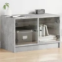 Mobile Porta TV con Ante in Vetro Grigio Cemento 68x37x42 cmcod mxl 87012