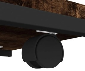 Tavolino con Ruote Rovere Fumo 50x35x55,5 cm Legno Multistrato