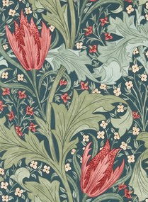 Morris & Co Carta da parati Lent Lily - Indigo/ Madder