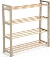 Scarpiera 4 ripiani in legno 12 paia di scarpe 65x68x23 cm