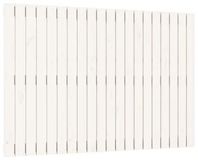 Testiera da parete bianca 127,5x3x90 cm legno massello di pino