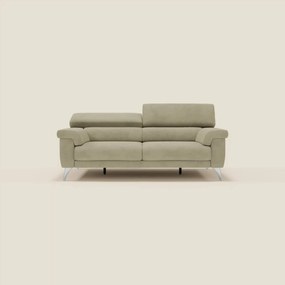 Raffaello divano con sedute allungabili e poggiatesta reclinabili in microfibra smacchiabile T11 beige