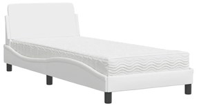 Letto con materasso bianco 90x200 cm in similpelle