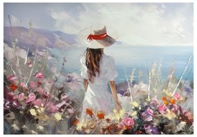 Quadro con elementi dipinti a mano 100x70 cm Amelia - Styler