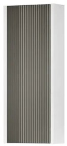 Pensile bagno Niwa laccato opaco bianco con vetro grigio carbone, 1 anta apertura da sinistra P 17 x L 30 x H 78.5 cm