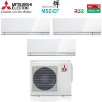 Climatizzatore Condizionatore Mitsubishi Electric Trial Split Inverter serie KIRIGAMINE ZEN WHITE MSZ-EF 9+9+15 con MXZ-3F54VF R-32 Wi-Fi Integrato Colore Bianco 9000+9000+15000