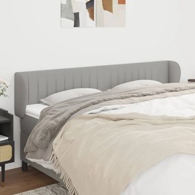 Testiera Ad Orecchio Grigio Chiaro 183x23x78/88 Cm İn Tessuto /
