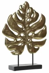 Statua Decorativa DKD Home Decor 25,5 x 6 x 34 cm Nero Dorato Tropicale Foglia della pianta