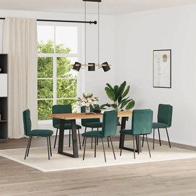 Sedie Da Pranzo 6 Pz Verde Scuro İn Velluto /