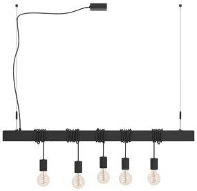 Eglo 39937 - Lampadario a sospensione con filo TOWNSHEND-B 5xE27/40W/230V nero