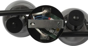 Plafoniera intelligente nera con vetro fumé incl. 4 WiFi P45 - VIDRO