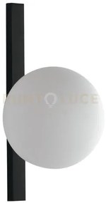 Applique a parete enoire nera e opale 1 luce attacco e14 14x1428cm ...