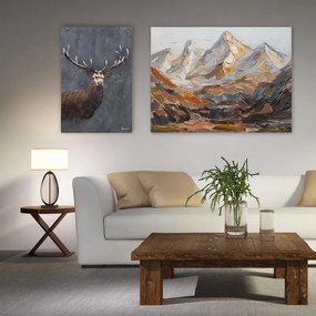 Dipinto su tela Montagne, marrone 90 x 120 cm