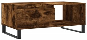 Tavolino da salotto rovere fumo 90x50x36,5 cm legno multistrato