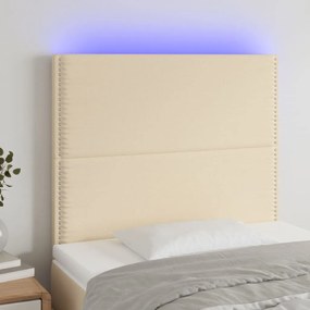 Testiera A Led Crema 80x5x118/128 Cm İn Tessuto /