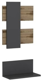 Composizione mensole da parete Belita antracite noce