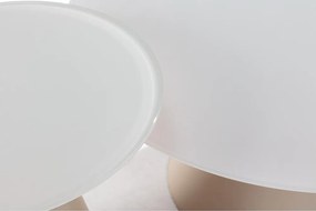 Set di tavolini da salotto rotondi color crema con piano in vetro 2 pz ø 80 cm Vida – MOME