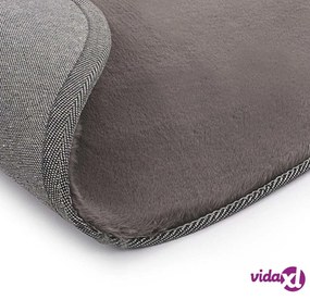 vidaXL Tappeto 160 cm Pelliccia di Coniglio Sintetica Grigio Scuro