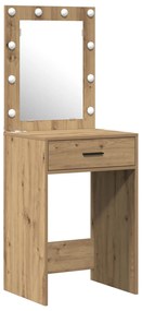 Set di toeletta in 2 pezzi  con led in legno ingegnerizzato rovere artigianale
