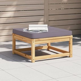 Poggiapiedi da giardino con cuscini in legno massello di acacia
