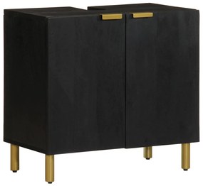 Mobile Lavabo Da Bagno Nero 62x33x58 Cm İn Legno Multistrato /
