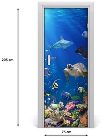 Poster adesivo per porta barriera corallina 75x205 cm