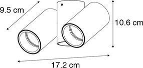 Faretto Smart Ottone 2 Luci Regolabile Incl. 2 Wifi GU10 50mm - Michael