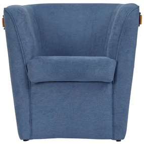 Poltrona Blu in tessuto antimacchia con tasche decorative