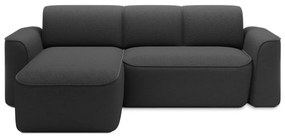 Divano angolare color antracite (con penisola a sinistra/con chaise lounge) e rivestimento in bouclé Ume – ELTAP