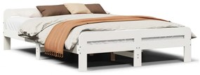 Letto senza materasso bianco 140x190 cm legno massello di pino