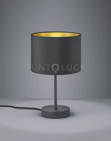 Hostel lampada da tavolo paralume tessuto nero interno oro h.33cm, ...