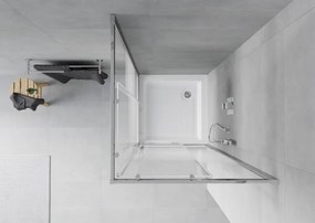 Mexen Rio cabina doccia quadrata 70 x 70 cm, fasce bianche, cromo + piatto doccia, bianco - 860-070-070-01-20-4510