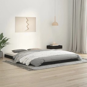 Giroletto Nero 150x200 Cm King İn Legno Massello Di Pino /