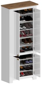 Armadio Scarpiera FIGO 4 Ante Battenti - Mobile Country per 40 Paia di Scarpe