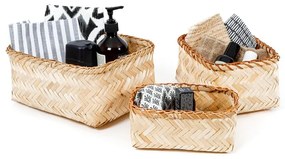 Set di 3 cestini portaoggetti in bambù naturale - Compactor