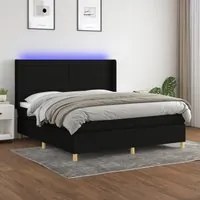 Letto a Molle con Materasso e LED Nero 180x200cm in Tessuto 3138975