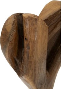 Scultura Cuore In Teak Ric. Cm 15X10X35 (Pezzi Unici - Non Rip. In Serie)