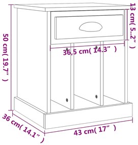 Comodini 2 pz Neri 43x36x50 cm