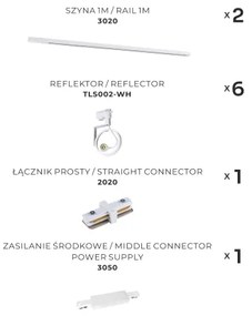 Zuma Line 3054 - Faretto per sistema a binario MASTER 6xGU10/10W/230V bianco