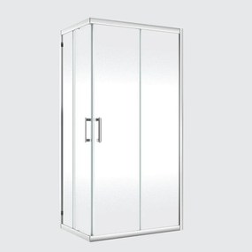 Box doccia rettangolare scorrevole Easy 90 x 70 cm, H 190 cm in vetro, spessore 6 mm satinato cromato