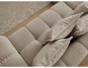 Divano angolare grigio tortora allungabile e con contenitore (penisola a sinistra/a L) con rivestimento in ciniglia Everest – Bobochic Paris