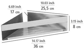 Mensola angolare autoportante per bagno in acciaio inox in argento opaco Genova Matt - Wenko