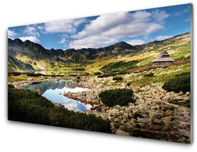 Rivestimento parete cucina Paesaggio del lago di montagna 100x50 cm