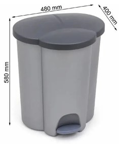 Contenitore in plastica per rifiuti differenziati/pedali 17+17+6 l Trio - Curver
