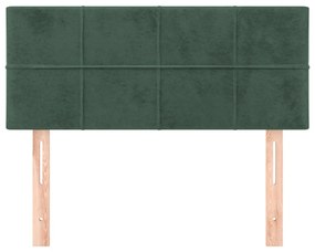 Testiera verde scuro 100x5x78/88 cm in velluto