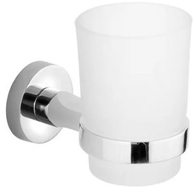 Aqualine - Portaspazzolino a parete SAMBA bianco latte vetro/cromo lucido